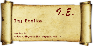 Iby Etelka névjegykártya